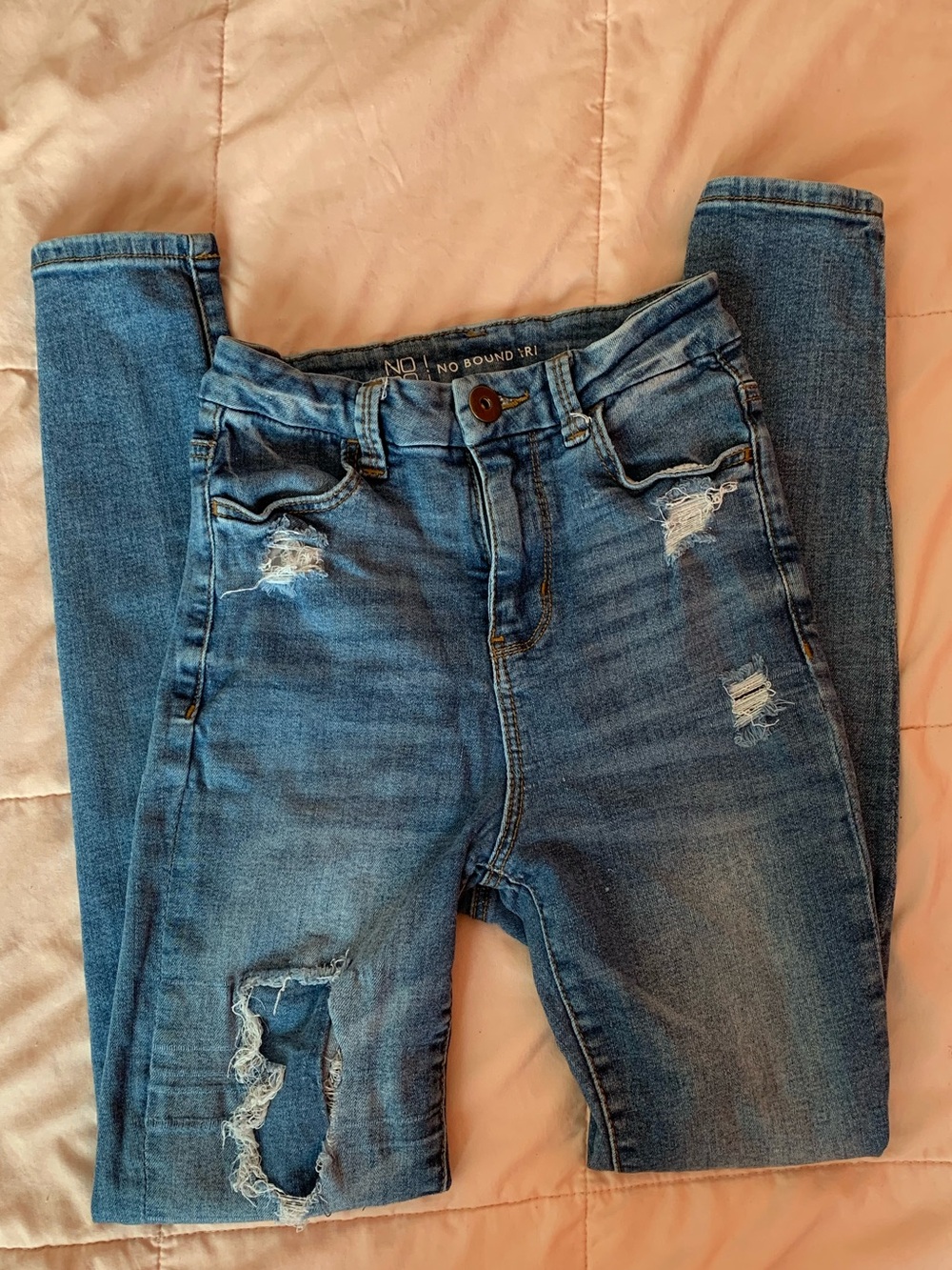 No Boundaries Distressed Light Blue Skinny Jeans